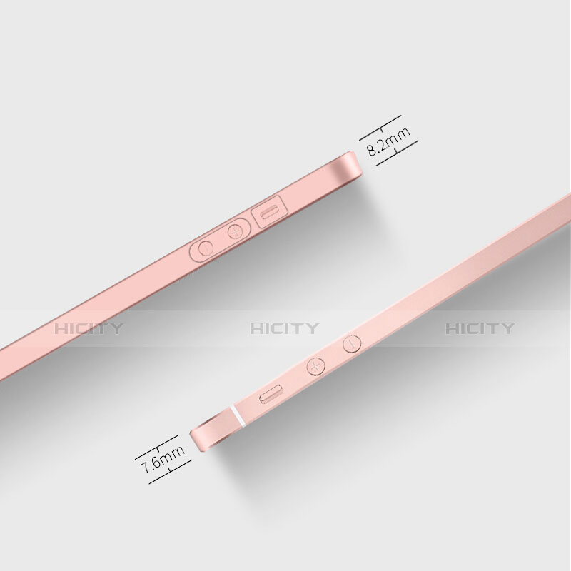 Coque Plastique Rigide Mat et Support Bague Anneau pour Apple iPhone 5S Rose Plus