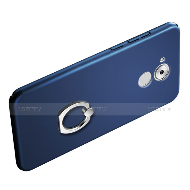 Coque Plastique Rigide Mat et Support Bague Anneau pour Huawei Honor 6C Bleu Plus