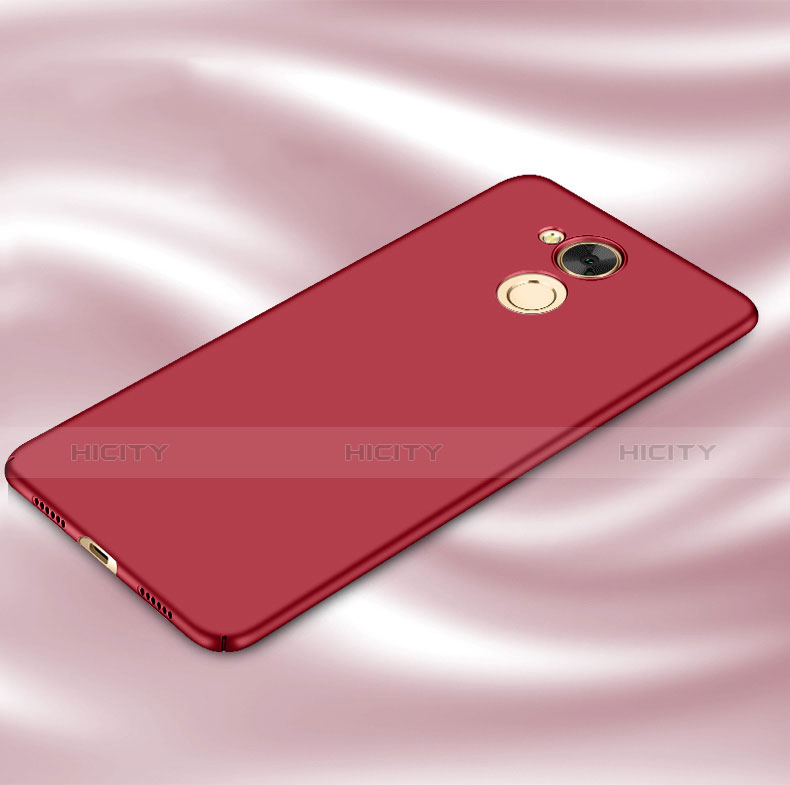 Coque Plastique Rigide Mat et Support Bague Anneau pour Huawei Honor V9 Play Rouge Plus
