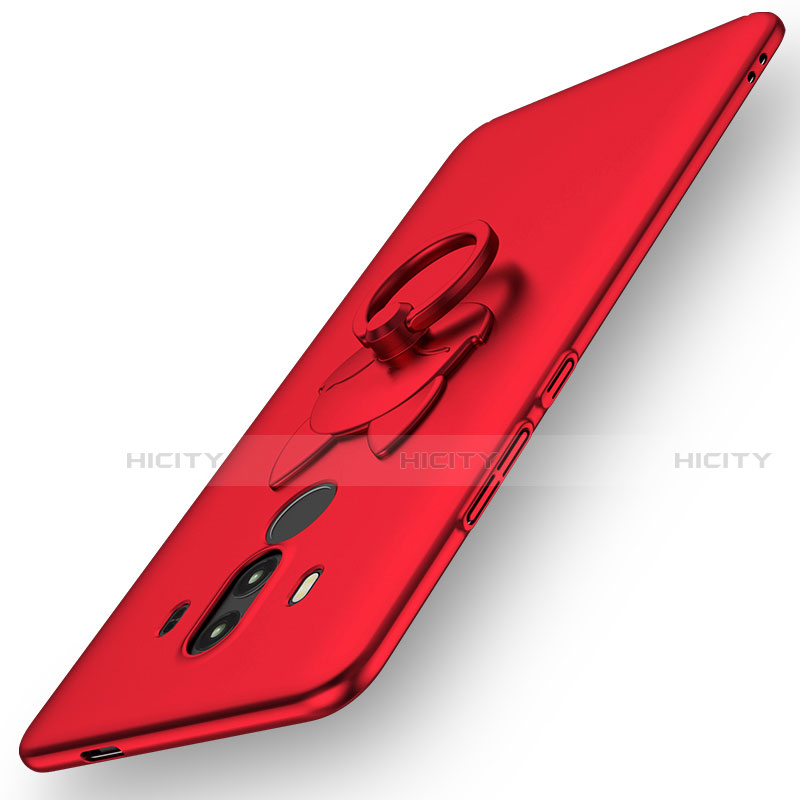 Coque Plastique Rigide Mat et Support Bague Anneau pour Huawei Mate 10 Pro Rouge Plus