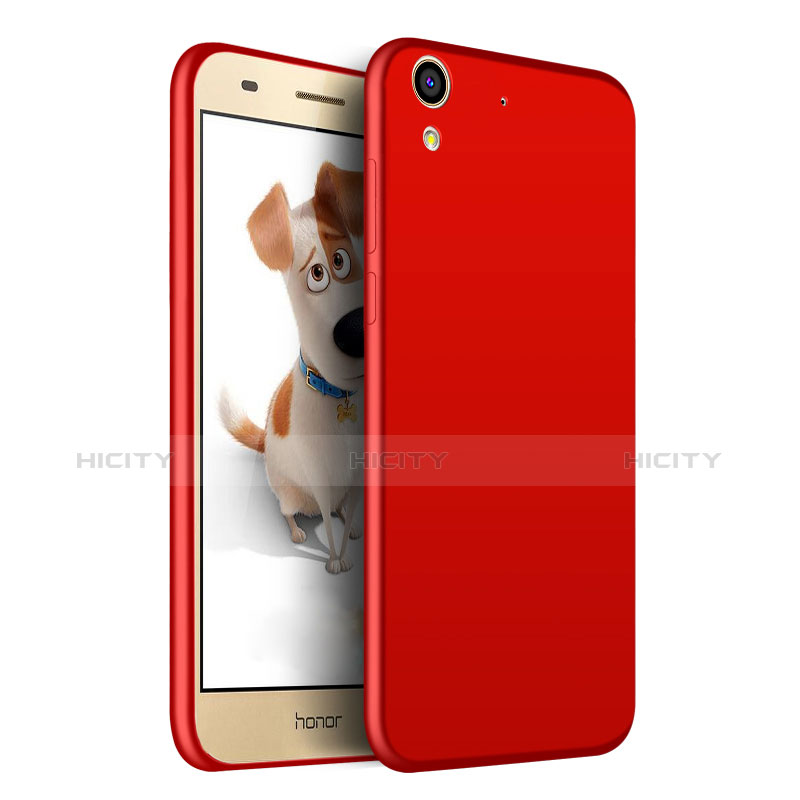 Coque Plastique Rigide Mat et Support Bague Anneau pour Huawei Y6 II 5 5 Rouge Plus
