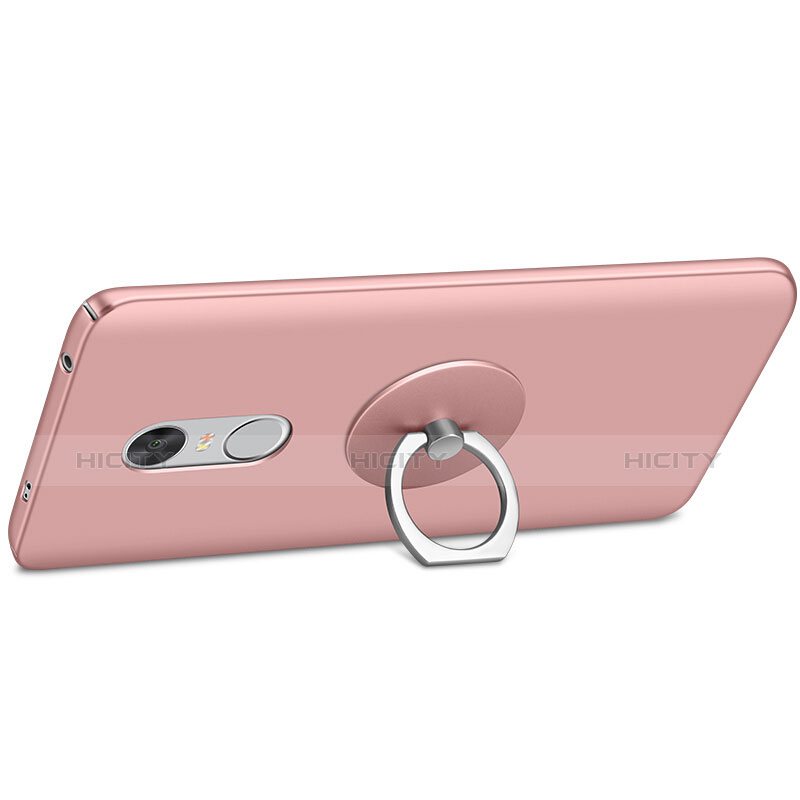 Coque Plastique Rigide Mat et Support Bague Anneau pour Xiaomi Redmi Note 4X Or Rose Plus