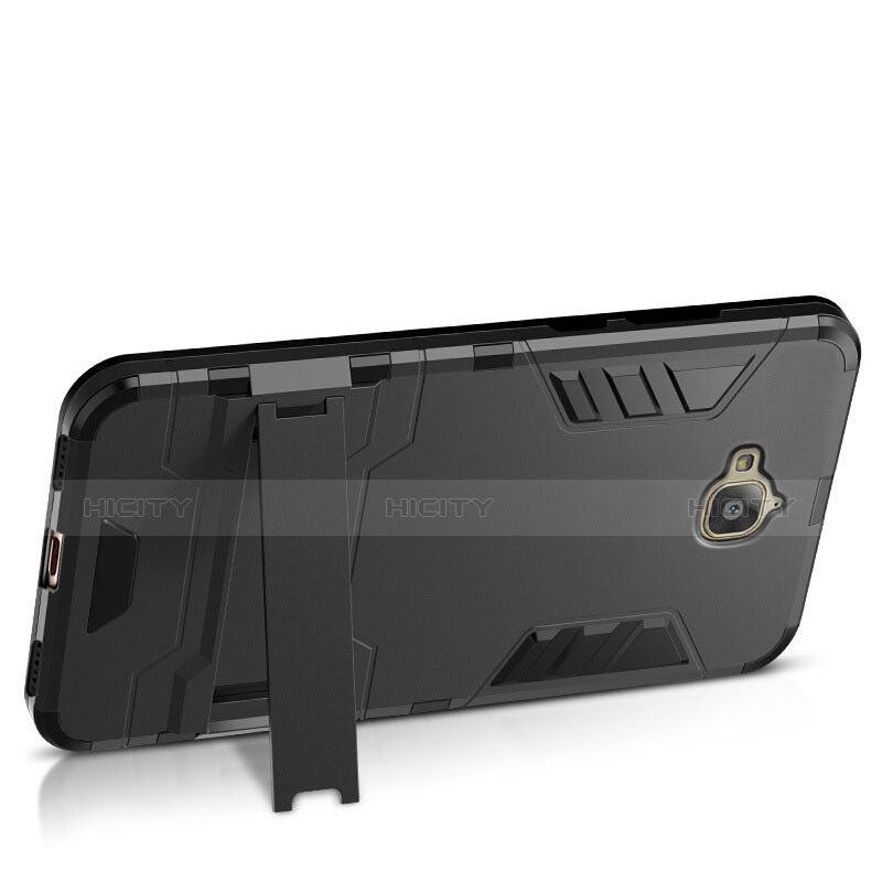 Coque Plastique Rigide Mat et Support pour Huawei Enjoy 5 Noir Plus