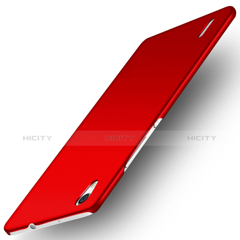 Coque Plastique Rigide Mat M02 pour Huawei P7 Dual SIM Rouge Plus