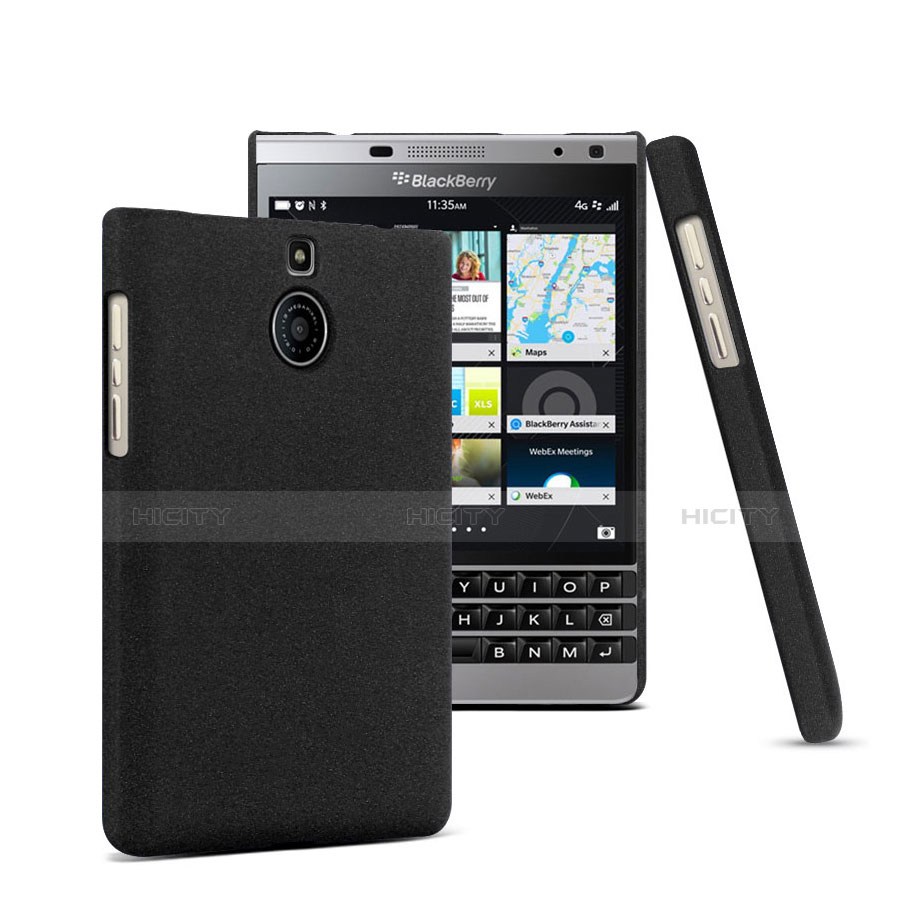 Coque Plastique Rigide Mat pour Blackberry Passport Silver Edition Noir Plus