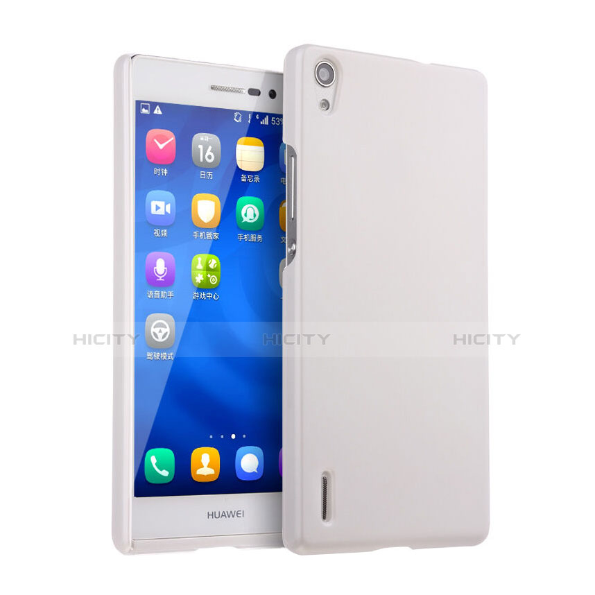 Coque Plastique Rigide Mat pour Huawei P7 Dual SIM Blanc Plus
