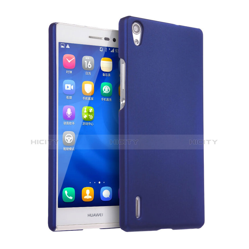 Coque Plastique Rigide Mat pour Huawei P7 Dual SIM Bleu Plus