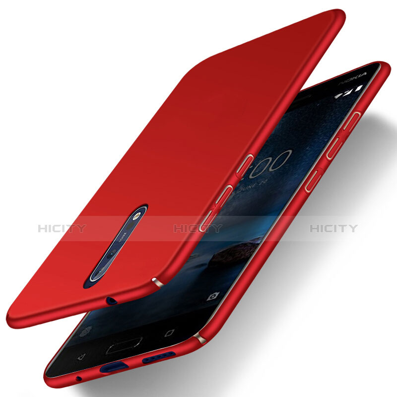 Coque Plastique Rigide Mat pour Nokia 8 Rouge Plus