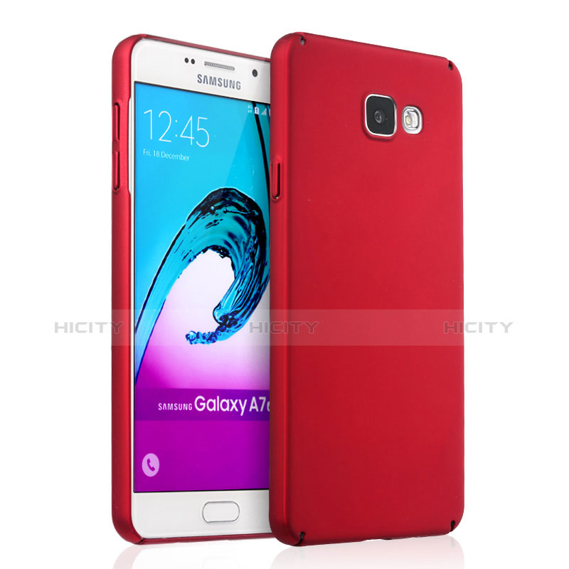 Coque Plastique Rigide Mat pour Samsung Galaxy A7 (2016) A7100 Rouge Plus