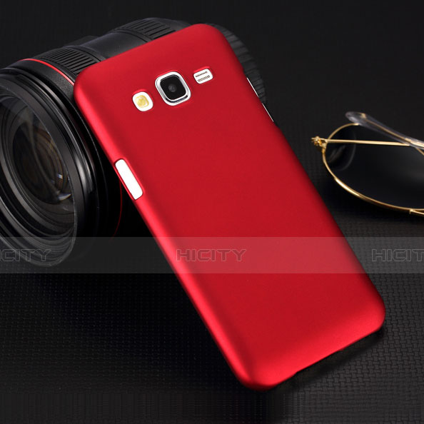 Coque Plastique Rigide Mat pour Samsung Galaxy J5 SM-J500F Rouge Plus