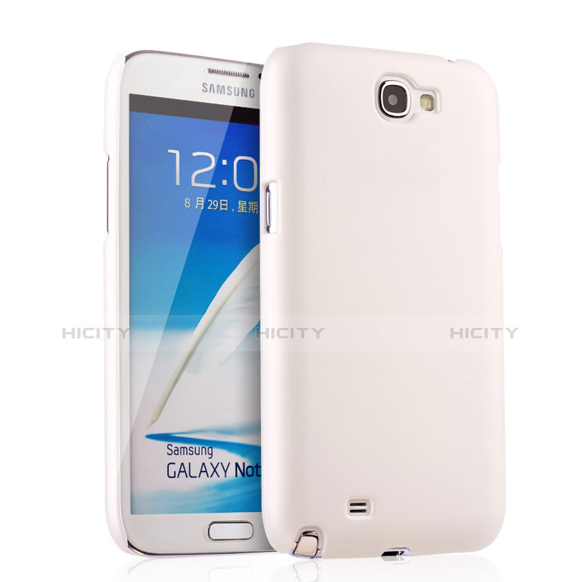 Coque Plastique Rigide Mat pour Samsung Galaxy Note 2 N7100 N7105 Blanc Plus