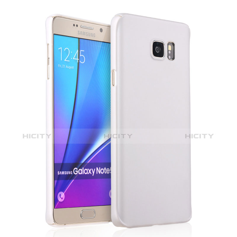 Coque Plastique Rigide Mat pour Samsung Galaxy Note 5 N9200 N920 N920F Blanc Plus