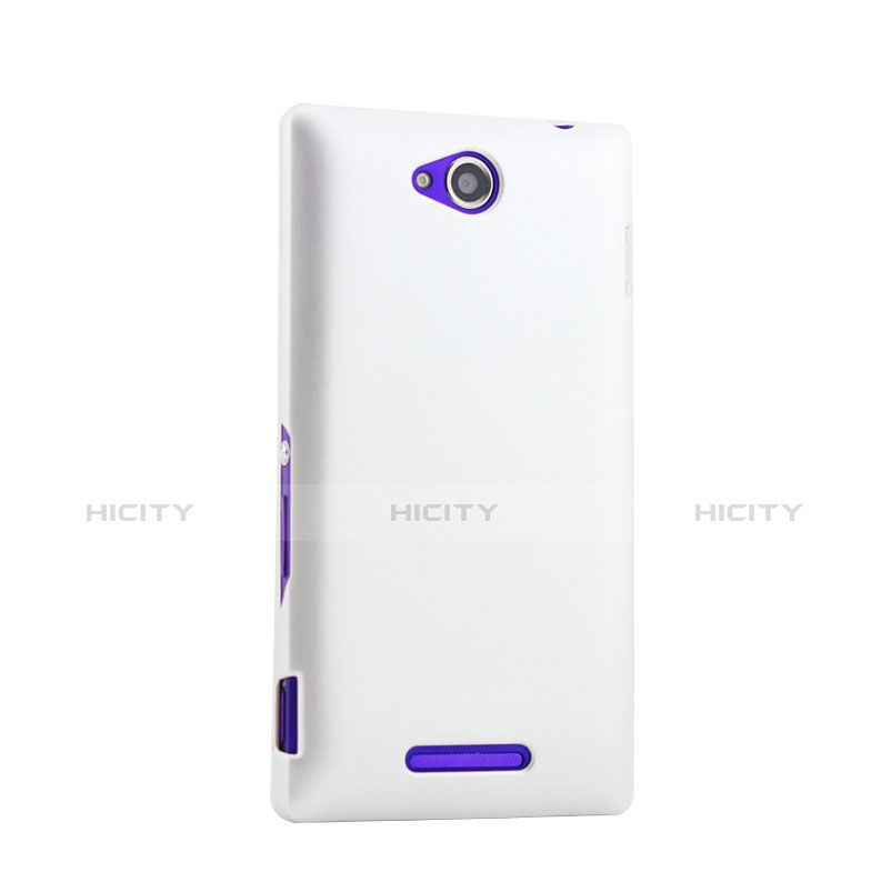 Coque Plastique Rigide Mat pour Sony Xperia C S39h Blanc Plus