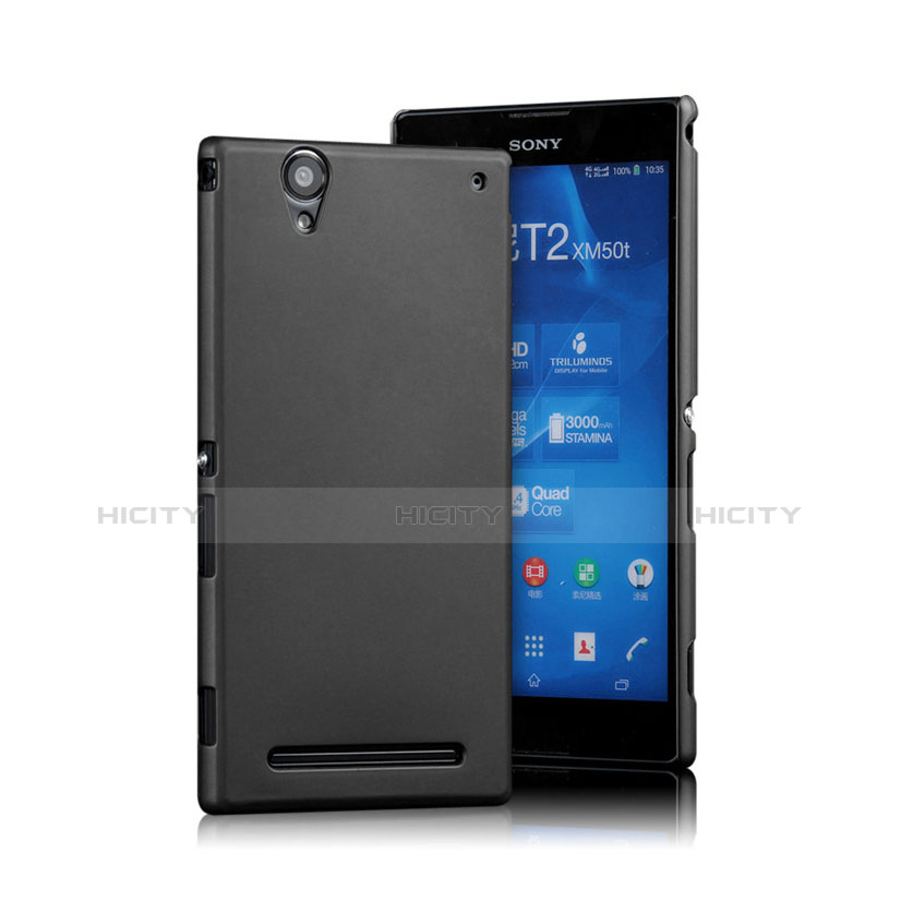 Coque Plastique Rigide Mat pour Sony Xperia T2 Ultra Dual Noir Plus