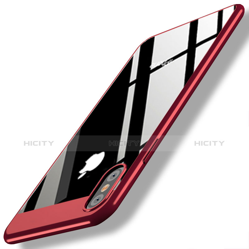 Coque Plastique Rigide Miroir M01 pour Apple iPhone X Rouge Plus