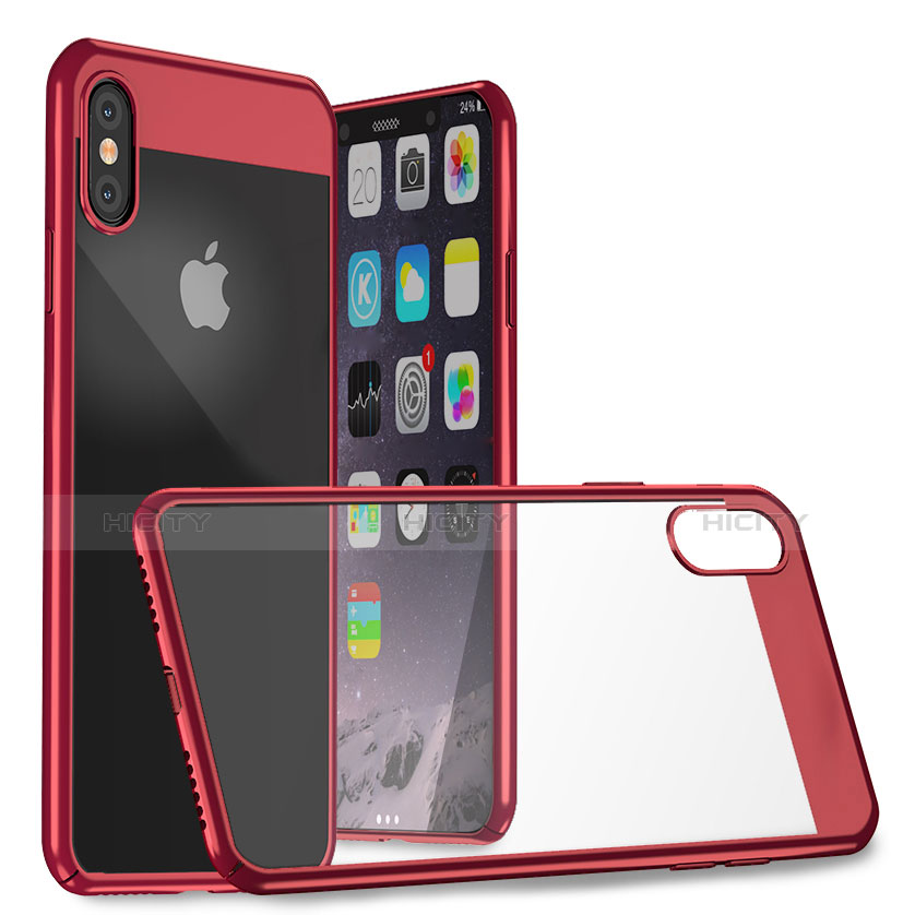 Coque Plastique Rigide Miroir M01 pour Apple iPhone X Rouge Plus