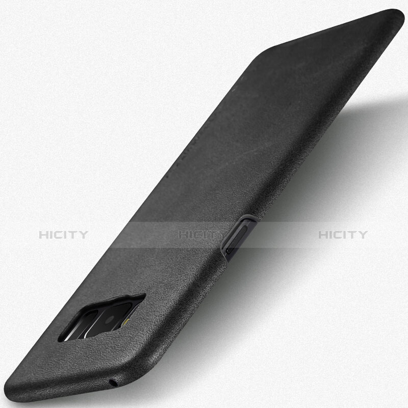Coque Plastique Rigide Motif Cuir pour Samsung Galaxy S8 Plus Noir Plus