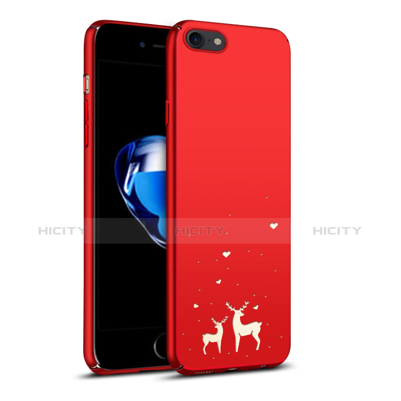 Coque Plastique Rigide Renne pour Apple iPhone 8 Rouge Plus