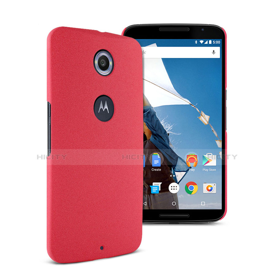 Coque Plastique Rigide Sables Mouvants pour Google Nexus 6 Rouge Plus