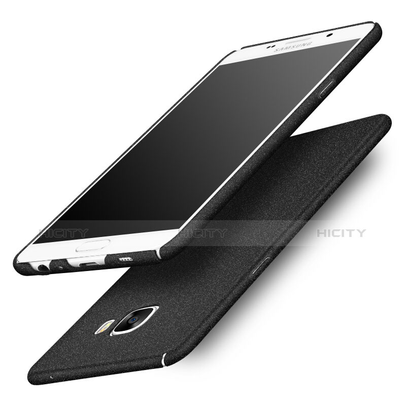 Coque Plastique Rigide Sables Mouvants Q01 pour Samsung Galaxy C7 SM-C7000 Noir Plus