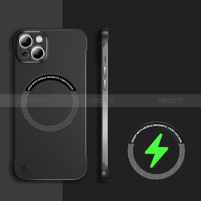 Coque Plastique Rigide Sans Cadre Etui Housse Mat avec Mag-Safe Magnetic Magnetique pour Apple iPhone 13 Noir Plus