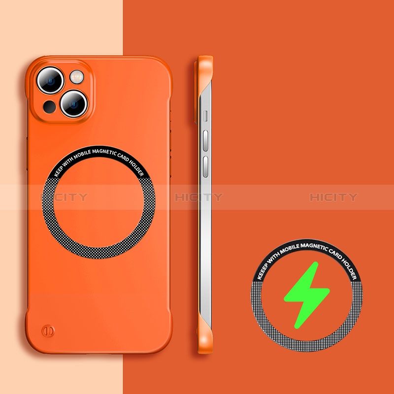 Coque Plastique Rigide Sans Cadre Etui Housse Mat avec Mag-Safe Magnetic Magnetique pour Apple iPhone 14 Plus Orange Plus