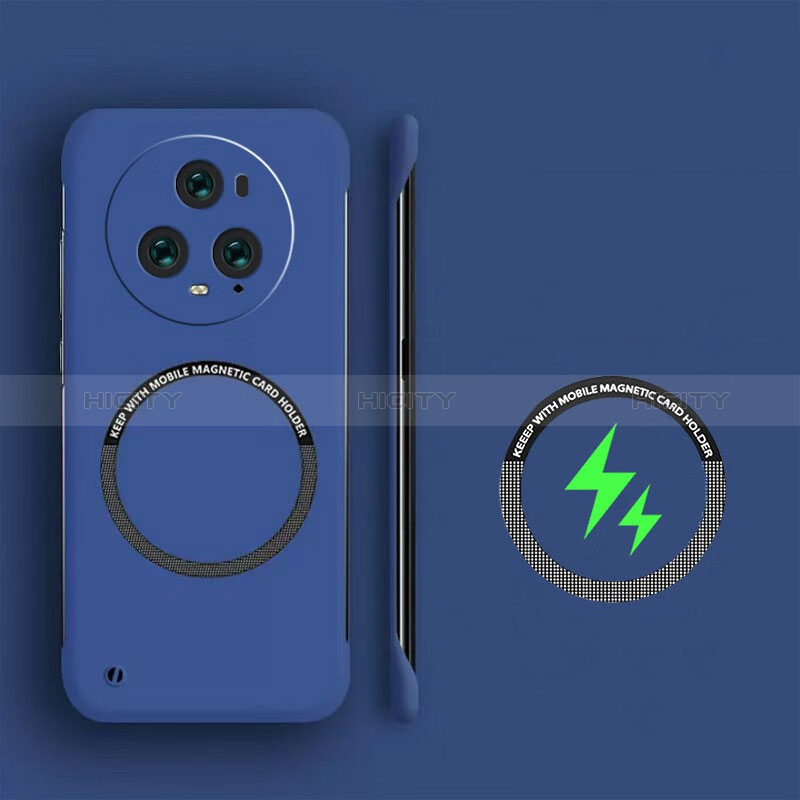 Coque Plastique Rigide Sans Cadre Etui Housse Mat avec Mag-Safe Magnetic Magnetique pour Huawei Honor Magic5 Pro 5G Bleu Plus