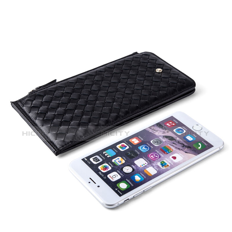 Coque Pochette Cuir Losange Universel Noir Plus