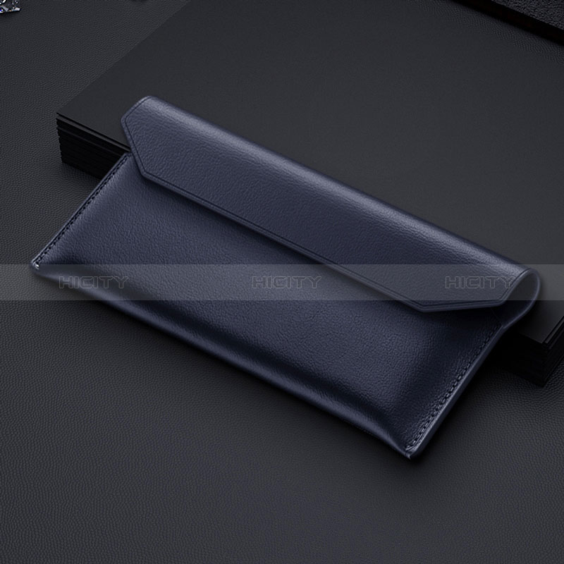 Coque Pochette Cuir Universel pour Samsung Galaxy Z Fold2 5G Bleu Plus