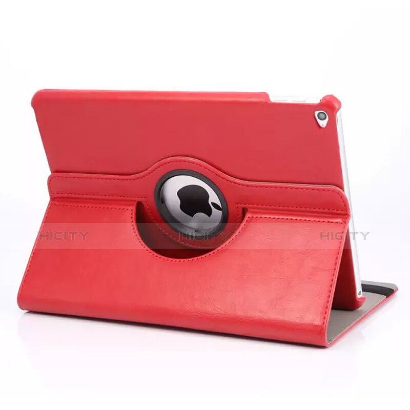 Coque Portefeuille Cuir Rotatif pour Apple iPad Mini 4 Rouge Plus