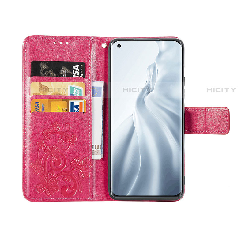 Coque Portefeuille Fleurs Livre Cuir Etui Clapet L01 pour Xiaomi Mi 11 5G Plus