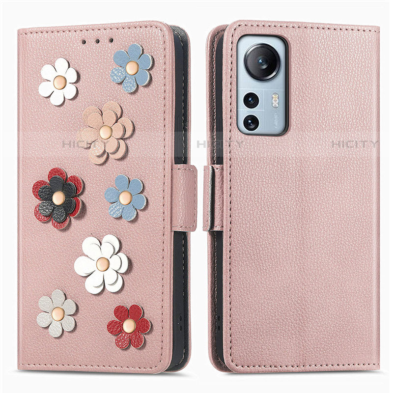 Coque Portefeuille Fleurs Livre Cuir Etui Clapet L01 pour Xiaomi Mi 12S 5G Plus