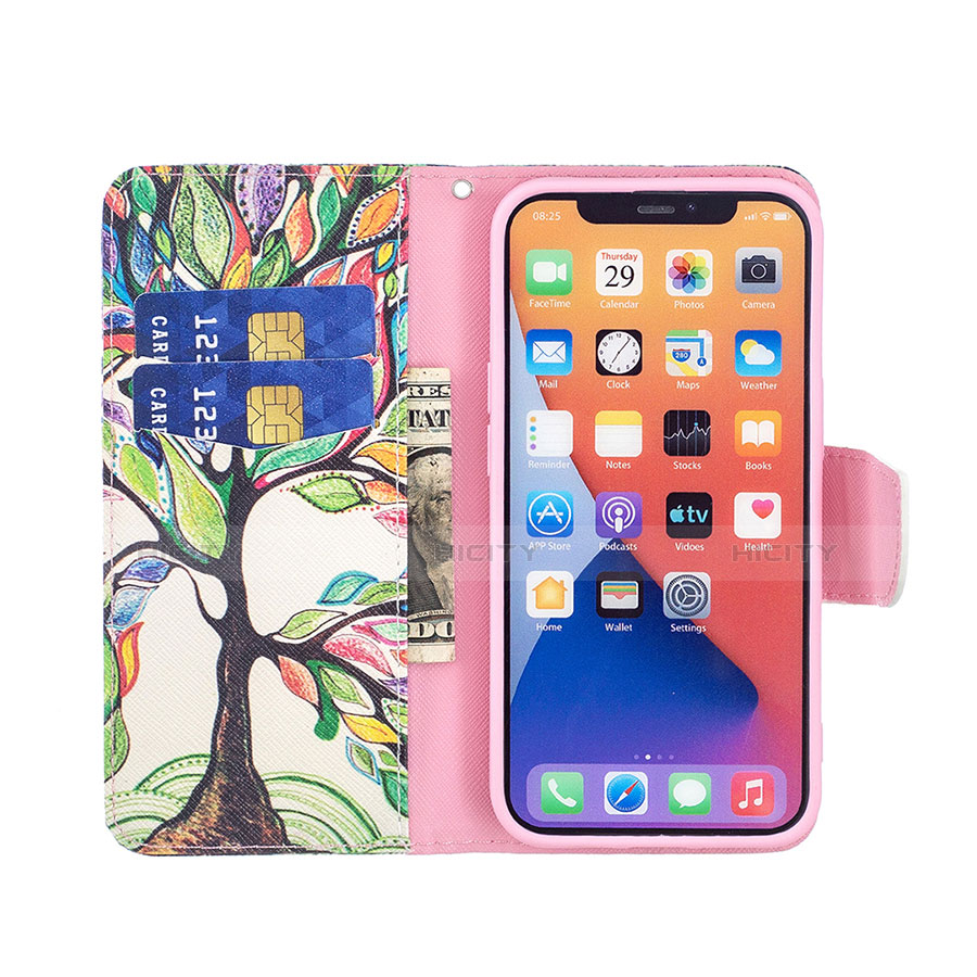 Coque Portefeuille Fleurs Livre Cuir Etui Clapet L02 pour Apple iPhone 13 Mini Mixte Plus
