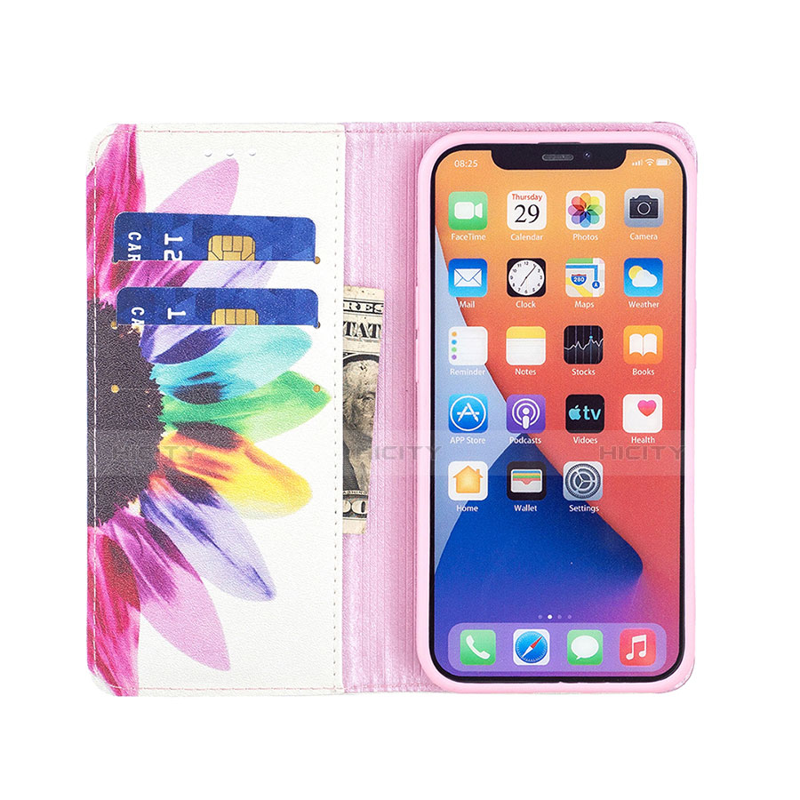 Coque Portefeuille Fleurs Livre Cuir Etui Clapet pour Apple iPhone 13 Colorful Plus