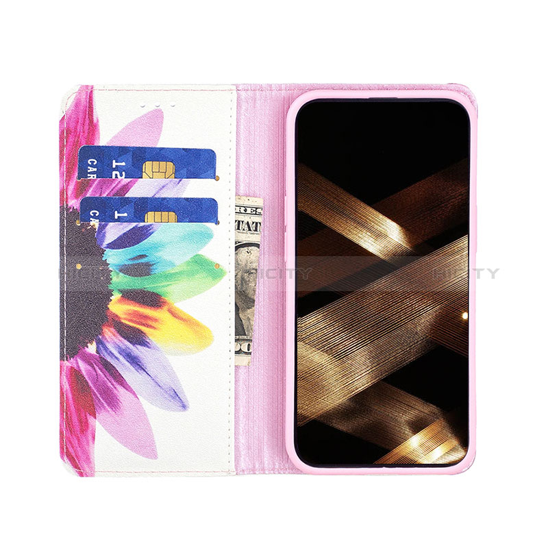 Coque Portefeuille Fleurs Livre Cuir Etui Clapet pour Apple iPhone 15 Plus Colorful Plus