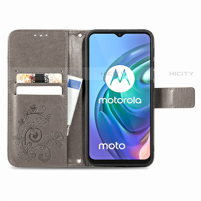 Coque Portefeuille Fleurs Livre Cuir Etui Clapet pour Motorola Moto G10 Plus
