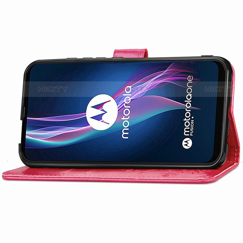 Coque Portefeuille Fleurs Livre Cuir Etui Clapet pour Motorola Moto One Fusion Plus Plus
