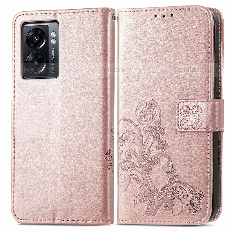 Coque Portefeuille Fleurs Livre Cuir Etui Clapet pour OnePlus Nord N300 5G Rose Plus