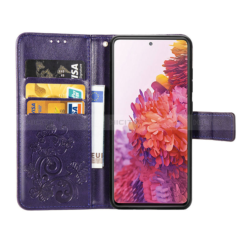 Coque Portefeuille Fleurs Livre Cuir Etui Clapet pour Samsung Galaxy S20 FE (2022) 5G Plus