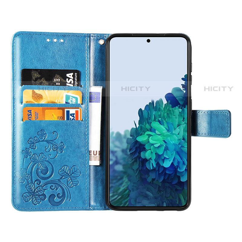 Coque Portefeuille Fleurs Livre Cuir Etui Clapet pour Samsung Galaxy S21 5G Plus