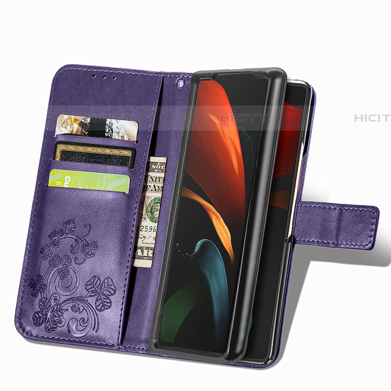 Coque Portefeuille Fleurs Livre Cuir Etui Clapet pour Samsung Galaxy Z Fold4 5G Plus