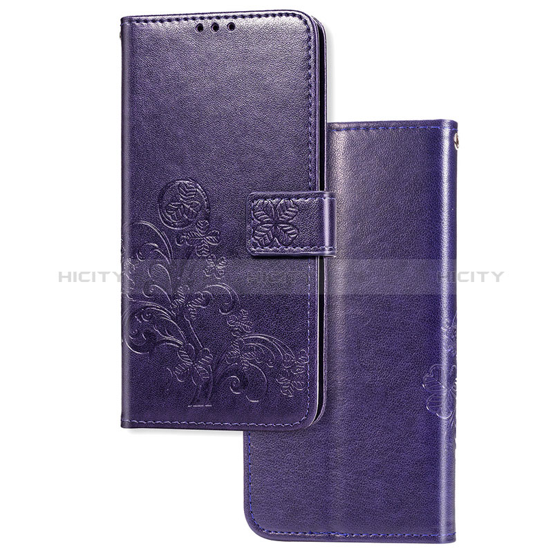 Coque Portefeuille Fleurs Livre Cuir Etui Clapet pour Sony Xperia L3 Violet Plus