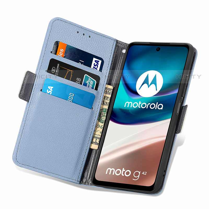 Coque Portefeuille Fleurs Livre Cuir Etui Clapet S02D pour Motorola Moto G42 Plus