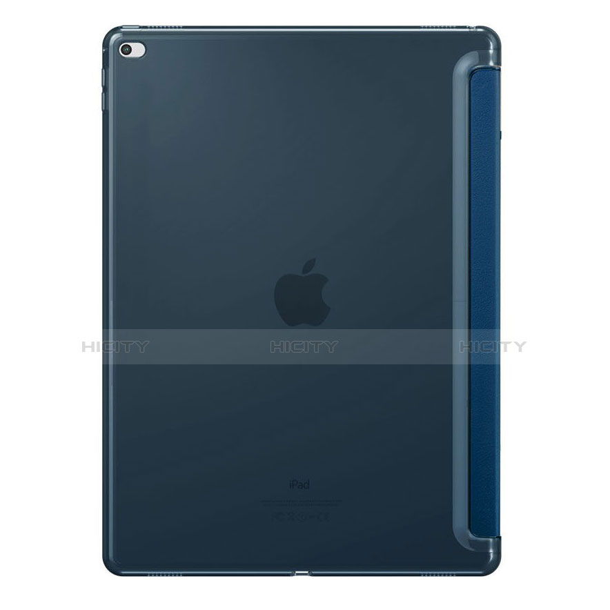 Coque Portefeuille Flip Cuir pour Apple iPad Pro 12.9 Bleu Plus