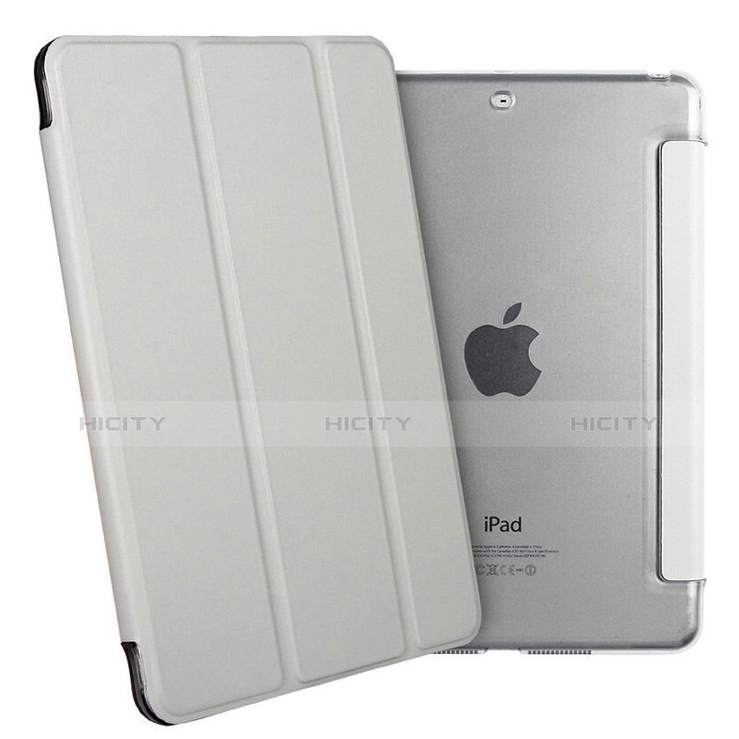 Coque Portefeuille Livre Cuir et Verre Trempe Protecteur d'Ecran pour Apple iPad Mini Argent Plus