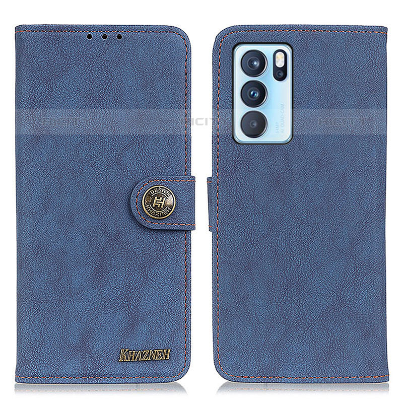 Coque Portefeuille Livre Cuir Etui Clapet A01D pour Oppo Reno6 Pro 5G India Bleu Plus