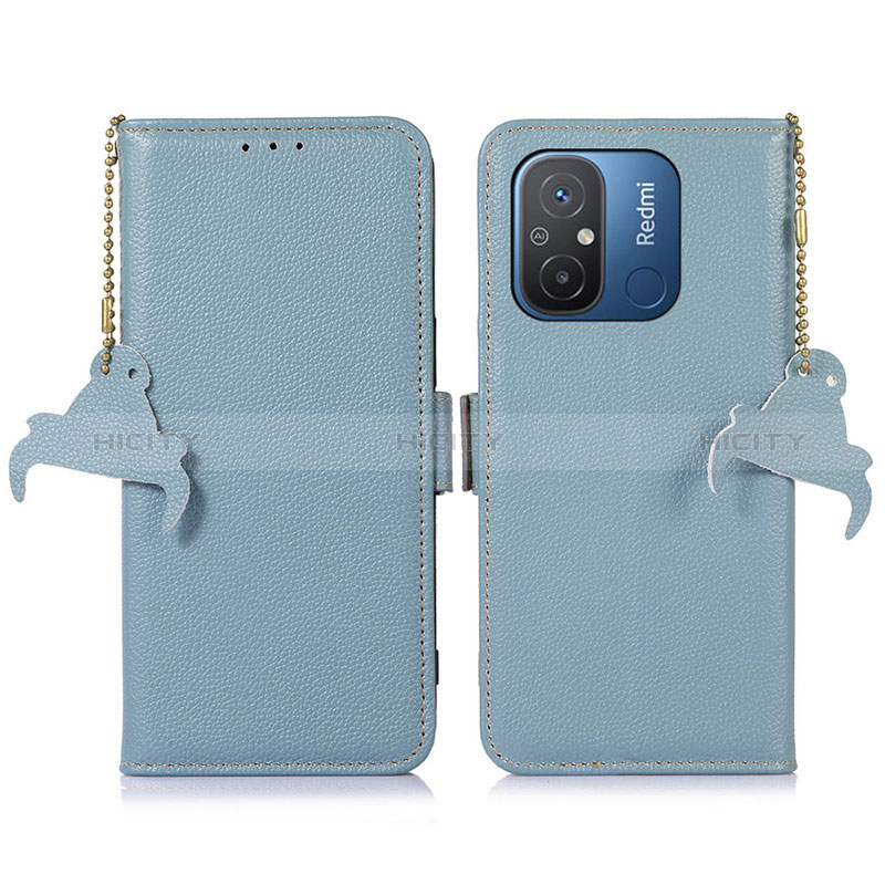 Coque Portefeuille Livre Cuir Etui Clapet A01D pour Xiaomi Redmi 12C 4G Bleu Clair Plus