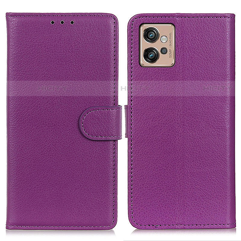 Coque Portefeuille Livre Cuir Etui Clapet A03D pour Motorola Moto G32 Violet Plus