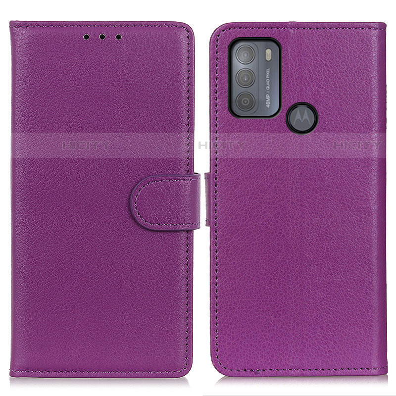 Coque Portefeuille Livre Cuir Etui Clapet A03D pour Motorola Moto G50 Violet Plus