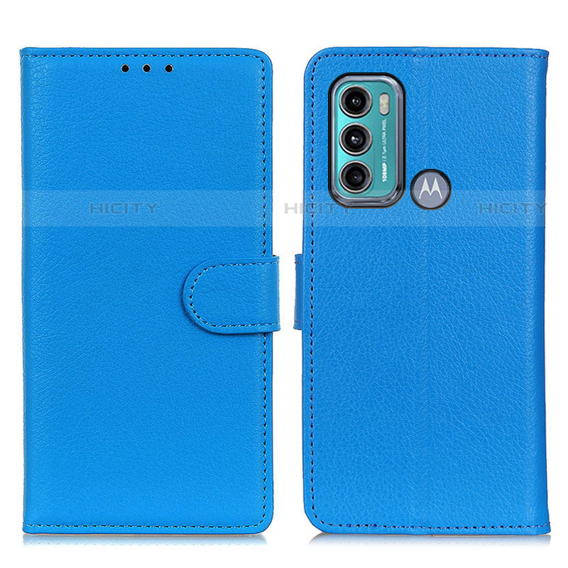 Coque Portefeuille Livre Cuir Etui Clapet A03D pour Motorola Moto G60 Bleu Ciel Plus